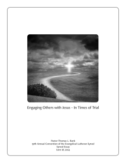 Engaging Others with Jesus &ndash; In Times of Trial