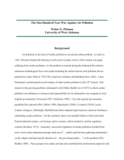 THE ONE-HUNDRED YEAR WAR AGAINST AIR POLLUTION