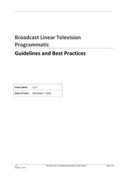 Broadcast Industry Programmatic Guidelines Final v1.0