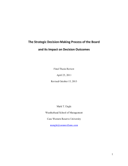 The Strategic Decision-Making Process of the Board and its Impact
