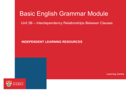 Basic English Grammar Module