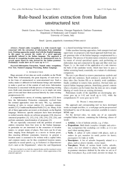 Rule-based location extraction from Italian unstructured text