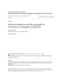 Informal institutions and the geography of innovation