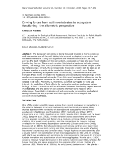 Driving forces from soil invertebrates to ecosystem functioning: the