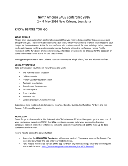 North America CACS Conference 2016 2 &ndash; 4 May 2016 New