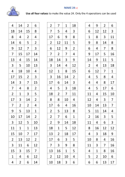 MAKE 24v1 Use all four values to make the value 24. Only the 4
