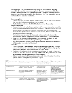 Essay Question - Westgate Mennonite Collegiate
