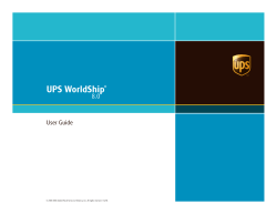 UPS WorldShip 8.0 User Guide