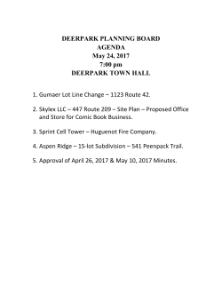 DEERPARK PLANNING BOARD AGENDA May 24, 2017 7:00 pm