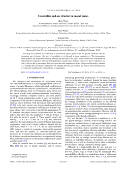 Cooperation and age structure in spatial games