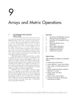 Arrays and Matrix Operations