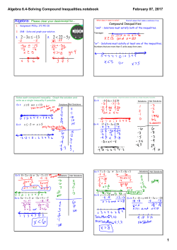 Algebra 6.4-Solving Compound Inequalities.notebook