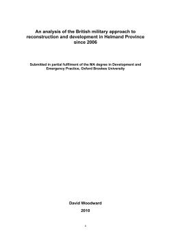 An analysis of the British military approach to reconstruction and
