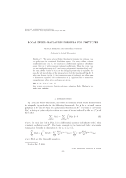 LOCAL EULER&ndash;MACLAURIN FORMULA FOR POLYTOPES 1