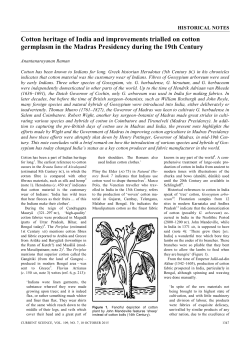 Cotton heritage of India and improvements trialled