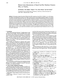 Monte Carlo Simulations of Small Ion-Pair Hydrate Clusters: N02