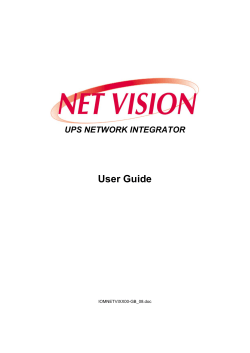 UPS NETWORK INTEGRATOR User Guide