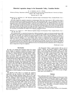 Historical vegetation change in the Kananaskis Valley, Canadian