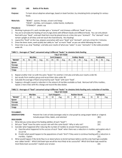 SBI3U LAB: Battle of the Beaks Purpose: To learn about adaptive