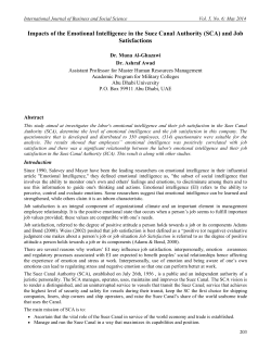 Impacts of the Emotional Intelligence in the Suez Canal Authority