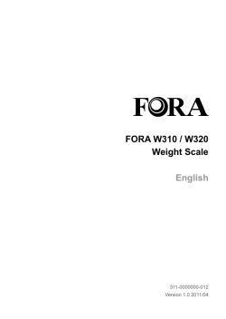 FORA W310 / W320 Weight Scale English