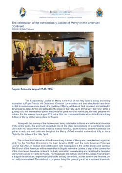 The celebration of the extraordinary Jubilee of Mercy on the