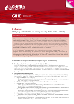 Designing Evaluation for Improving Teaching and