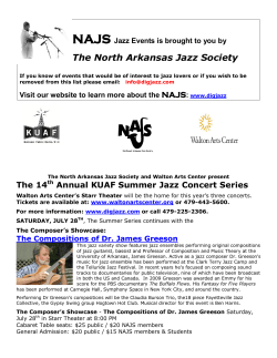 The KUAF Summer Jazz Concert Season
