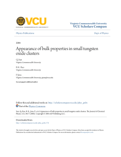 Appearance of bulk properties in small tungsten oxide clusters