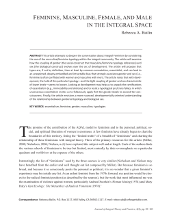 feminine, masculine, female, and male in the integral space
