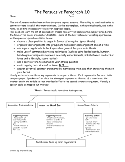The Persuasive Paragraph 1