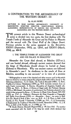 A CONTRIBUTION TO THE ARCHAEOLOGY OF THE WESTERN