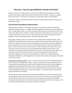 Hey Jane! - Sociologists for Women in Society