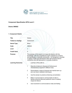 Component Specification Drama Level 3 3N0922