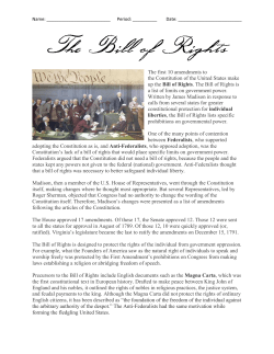 The first 10 amendments to the Constitution of the United States