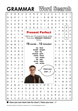 Present Perfect - All Things Grammar