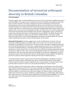 Documentation of terrestrial arthropod diversity in British Columbia