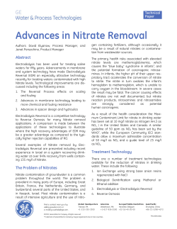 Advances in Nitrate Removal