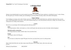 Design Brief Activity Helping Hand