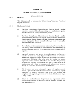 CHAPTER 2-30 VACANT AND FORECLOSED
