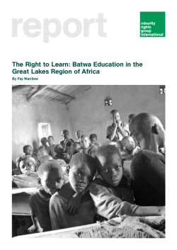 Batwa Education in the Great Lakes Region of Africa