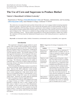 The Use of Corn and Sugarcane to Produce Biofuel