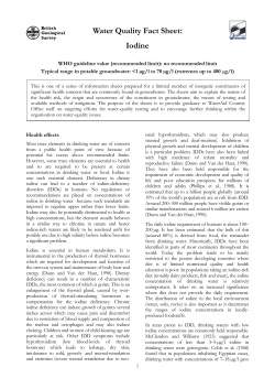 Inorganic water quality parameters: Iodine