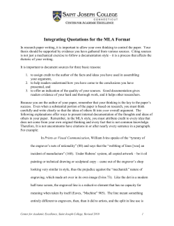 Integrating Quotations for the MLA Format