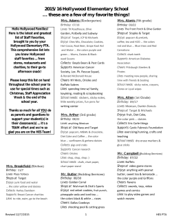 2015/16 Hollywood Elementary School these are a few
