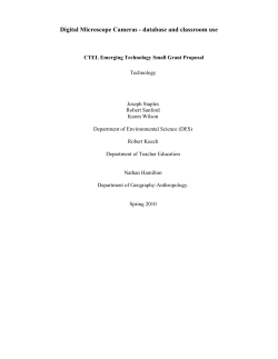 Digital Microscope Cameras - Proposal