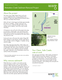 Matadero Creek Sediment Removal Project About the project Why