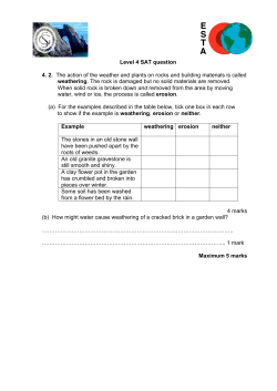 Level 4 SAT question 4. 2. The action of the weather and plants on