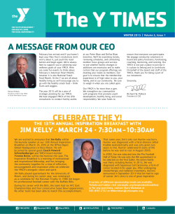 A MESSAGE FROM OUR CEO CELEBRATE THE Y!