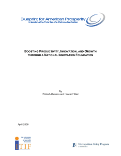 BOOSTING PRODUCTIVITY, INNOVATION, AND GROWTH